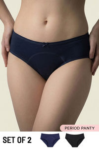 Lavos Medium Rise Full Coverage Hipster Period Panty (Pack of 2) - Multicolor — thumbnail 1